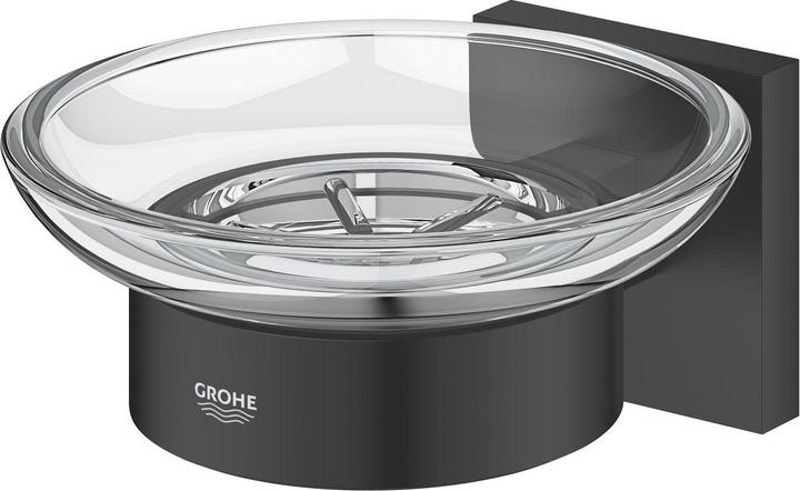 Grohe Start Cube QuickFix Seifenschale mit Halter, kleben oder bohren, mattschwarz