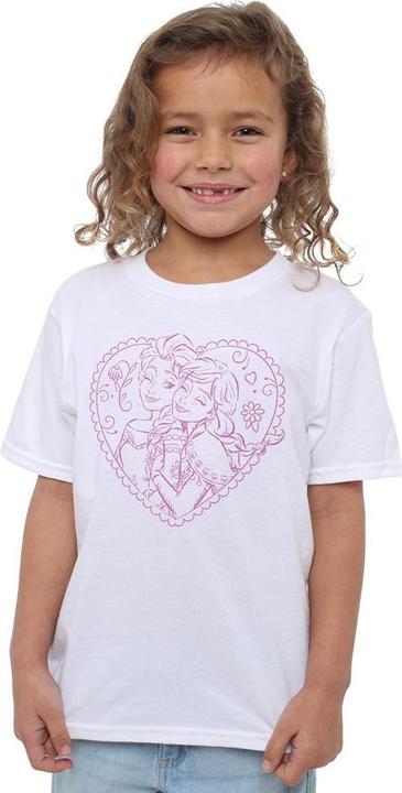 Actual product image Disney Frozen Childrens/Kids Anna And Elsa Heart T-Shirt (152, 158)