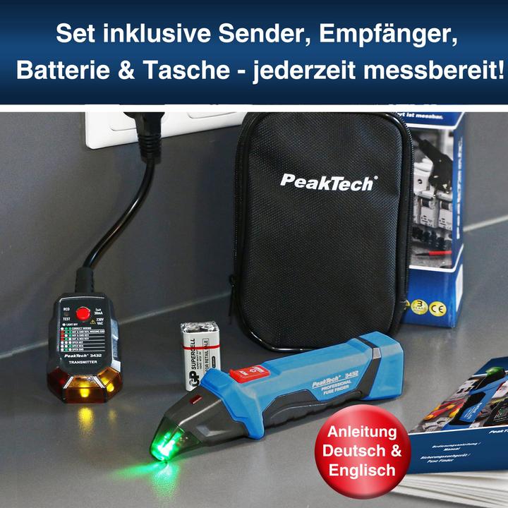 Actual product image Peaktech P 3432 Line locator / circuit detector