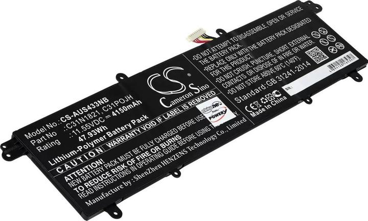 Image du produit AccuCell Batterie Asus VivoBook S14 M433IA-EB069T, S15 M533IA-BQ097T, type C31POJH (4150 mAh)