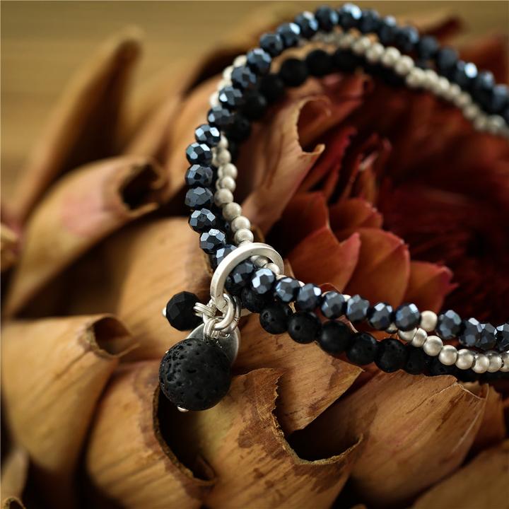 Produktbild Andreani Armband mit Anhänger aus echten Lavasteinen (8 cm)