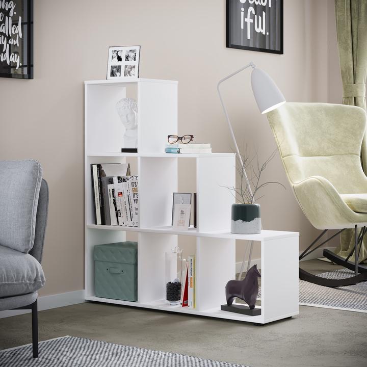Produktbild VCM Holz Stand Treppenregal 6 Fächer Nitas (108 x 29 x 105 cm)