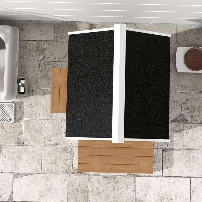 Image du produit Swisshandel24 Katzenhaus aus Holz Katzenhöhle mit Fenster, Balkon für Indoor, Outdoor Braun (Chat)