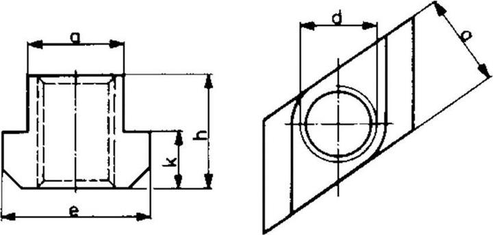 Productafbeelding Amf T-slot moer nr. 510 T-slot 10 mm M8 ruitvormig