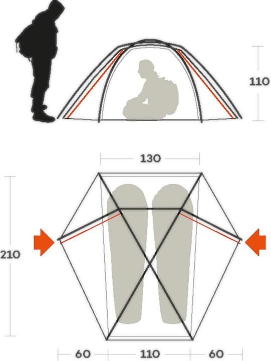 Produktbild Ferrino Trivor 2 Zelt (Kuppelzelt, 3.10 kg, 2 Personen)