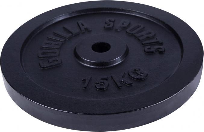 Immagine prodotto Gorilla Sports Piastra del peso in ghisa nera 1,25-15 KG (1 x 15 kg)