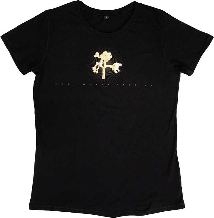 Actual product image U2 Womens/Ladies Babydoll Gold Tree Flock T-Shirt (L)