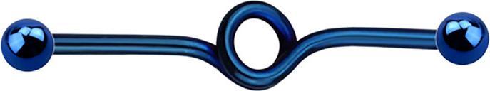Actual product image Star Piercing Barbell dark blue bow with two balls (without brass, Surgical steel 316L)
