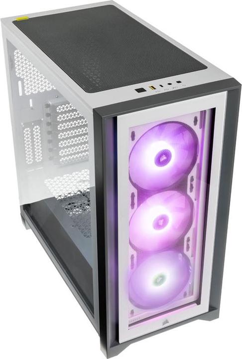 Image du produit Corsair iCUE 4000X RGB Boîtier tour milieu blanc en verre trempé (ATX, mATX, Mini-ITX, E-ATX)