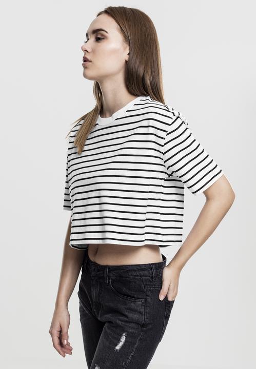 Immagine prodotto Urban Classics Tee corto a strisce da donna sovradimensionato (XS)
