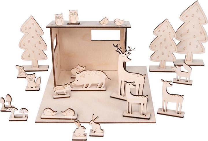 Immagine prodotto Rayher Kit di incastri in legno, animali della foresta, 45 pezzi.