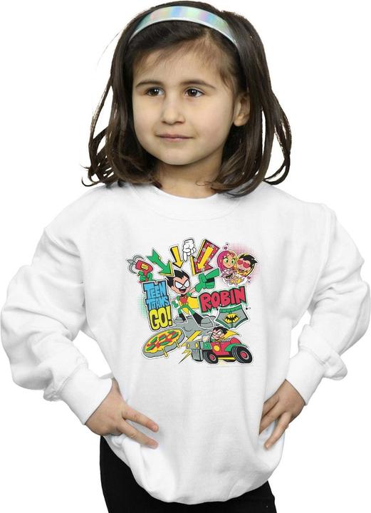 Actual product image Girls Teen Titans Go Robin Montage Sweatshirt (128)