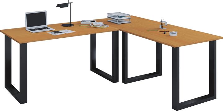 Immagine prodotto VCM Mobili per ufficio Scrivania angolare Lona Profondità 50 cm U Alu Nero (190 x 190 x 50 cm)