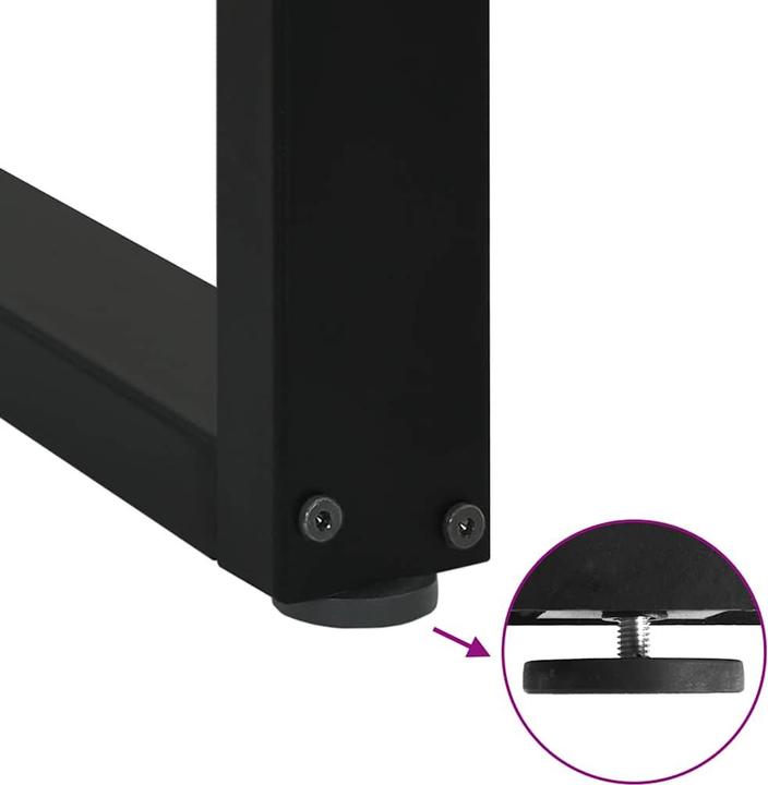 Produktbild VidaXL Couchtischbeine U-Form 2 Stk. Schwarz 100x(72-73) cm Stahl Tischbein