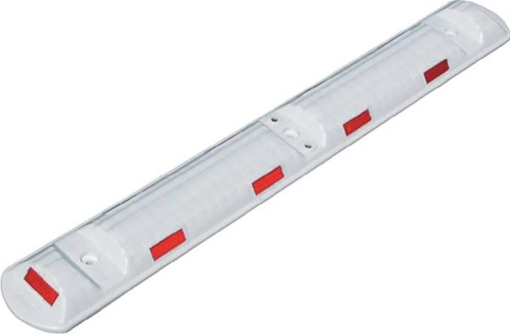 Image du produit HP Autozubehör Seuil L1170xL150xH50mm polypropylène carbonate blanc avec bandes réfléchissantes rouges