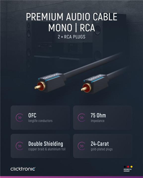 Produktbild clicktronic Cinch-Koaxialkabel (0.50 m, Cinch)