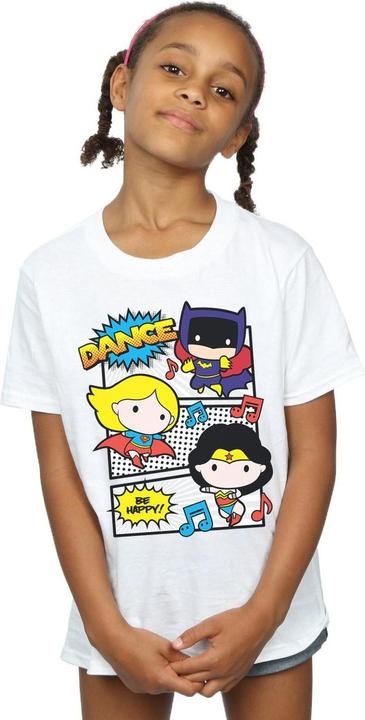 Actual product image Girls Chibi Super Friends Dance Cotton T-Shirt (128)
