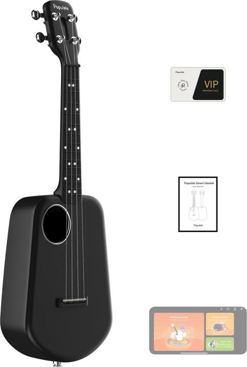 Actual product image Popu Music Ukulele Populele 2 Silver (Acoustic)