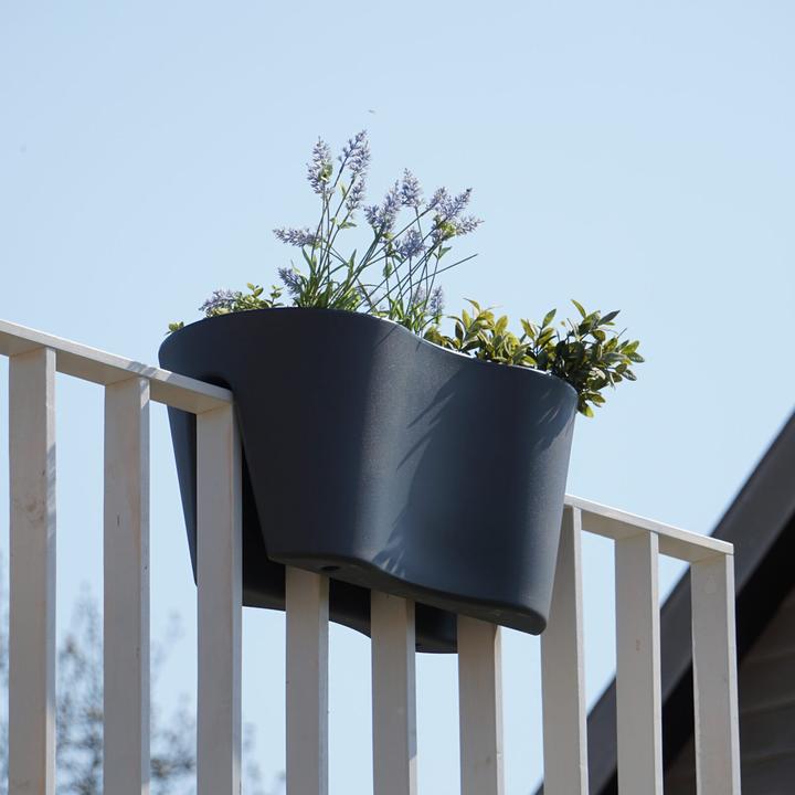 Actual product image Rephorm Balcony flower pot Cuttings Duo 60 cm - Graphite (30 cm)
