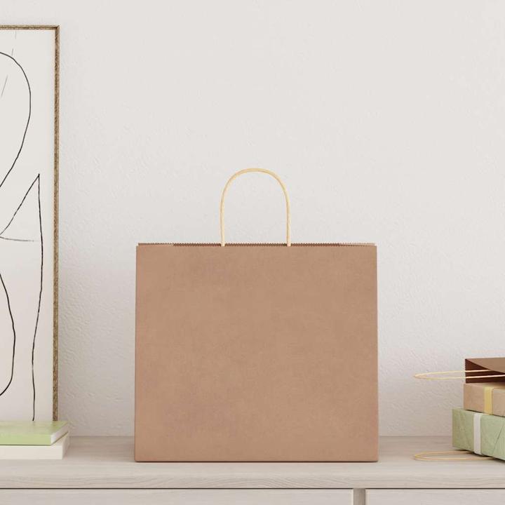 Image du produit VidaXL Sacs en papier kraft 250 pcs. avec anse Marron 32x22x28 cm Sac en papier (Pochette cadeau, 250 x)