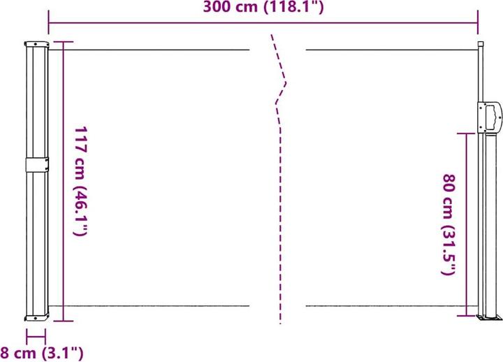 Produktbild VidaXL Seitenmarkise Ausziehbar (1.17 m)