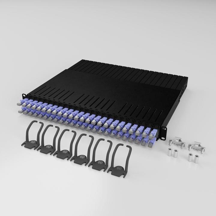 Actual product image PATCHBOX one / 8RU / Cat 6A, STP, 0.8 m, violet (U/FTP, CAT6a, 0.80 m)