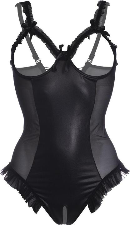 Image du produit Christine Le Duc Body Wetlook avec entrejambe/bonnets ouverts Mistique (L)