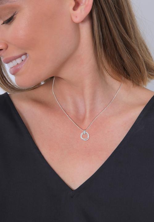 Produktbild Elli DIAMONDS Halskette Kreis Trio Diamant (0.025 ct.) 925 Silber (Diamant, 925 Sterling Silber, 45 cm)