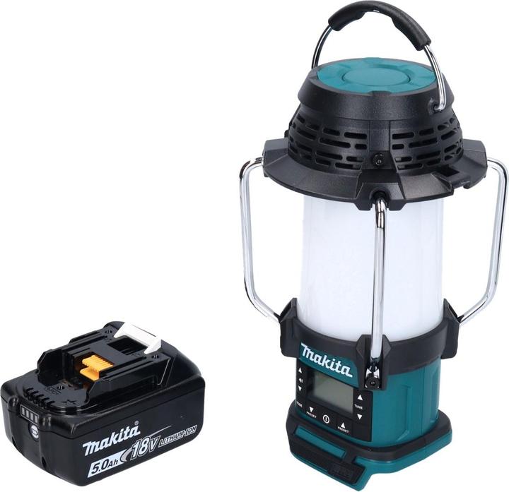 Produktbild Makita DMR 055 T1 Akku Radio 18 V FM mit Laterne 360° Taschenlampe + 1x Akku 5,0 Ah - ohne (FM, AM)