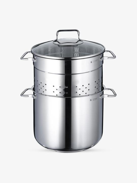 Produktbild WMF Spaghettitopf Pastatopf Nudeltopf Induktion Sieb 7,0l Edelstahl poliert (24 cm, Kochtopf, Edelstahl)