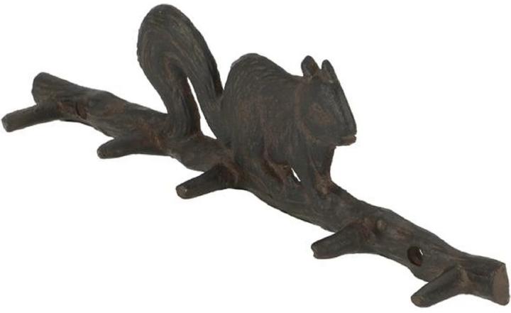 Produktbild Esschert Design Wandhaken Eichhörnchen auf Ast Dunkelbraun, 36.4 x 10.7 cm