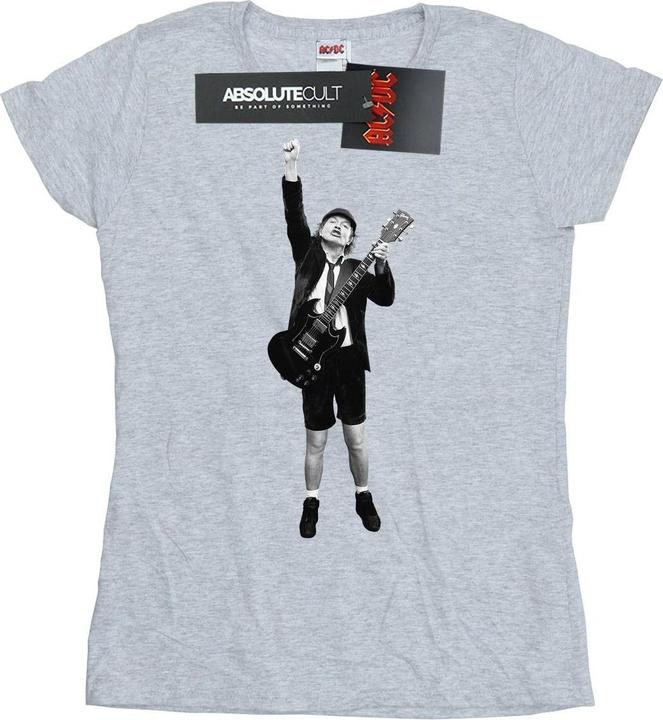 AC/DC Angus Young TShirt aus Baumwolle mit Ausschnitt
