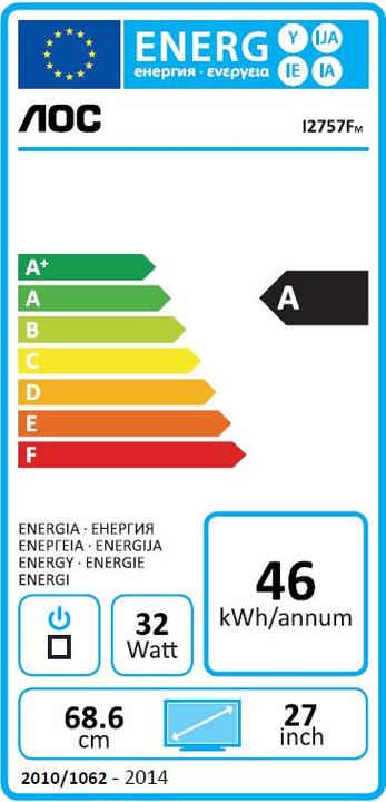 Energie-Label AOC i2757FM (1920 x 1080 Pixel, 27.01")