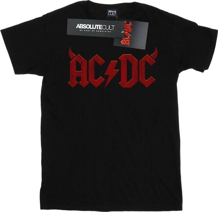 Immagine prodotto AC/DC T-shirt boyfriend in cotone con logo Horns per donne/femmine (4XL)