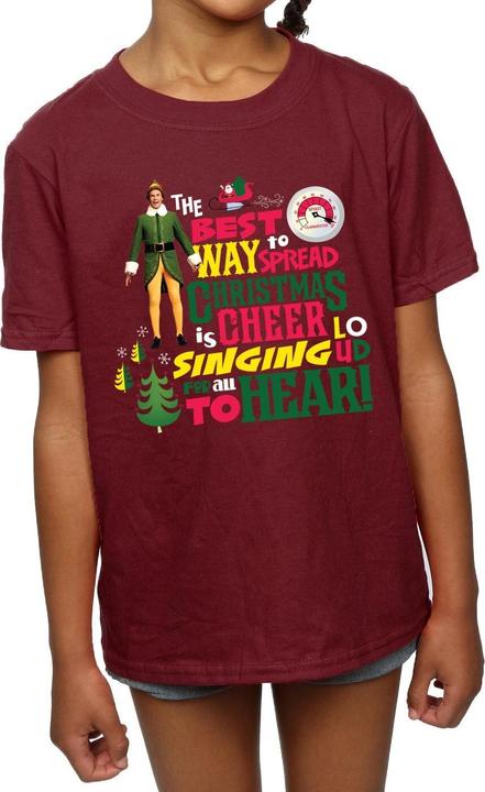 Actual product image Elf Girls Christmas Cheer Cotton T-Shirt (140, 146)