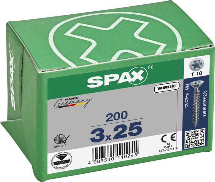 Produktbild Spax Universalschrauben 3 x 25 mm, 200 Stück (200 Schrauben pro Stück)