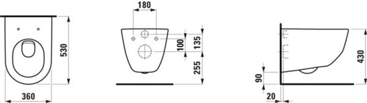 Actual product image Laufen Wall-hung WC PRO Wash-down, 360x530mm white