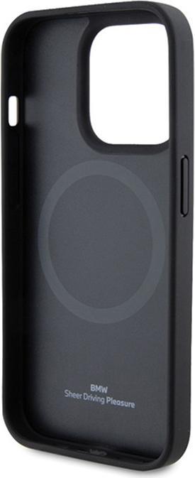 Produktbild BMW BMHMP15XSLLBK iPhone 15 Pro Max 6.7" czarny/black MagSafe Leather Hot Stamp (Apple iPhone 15 Pro Max)