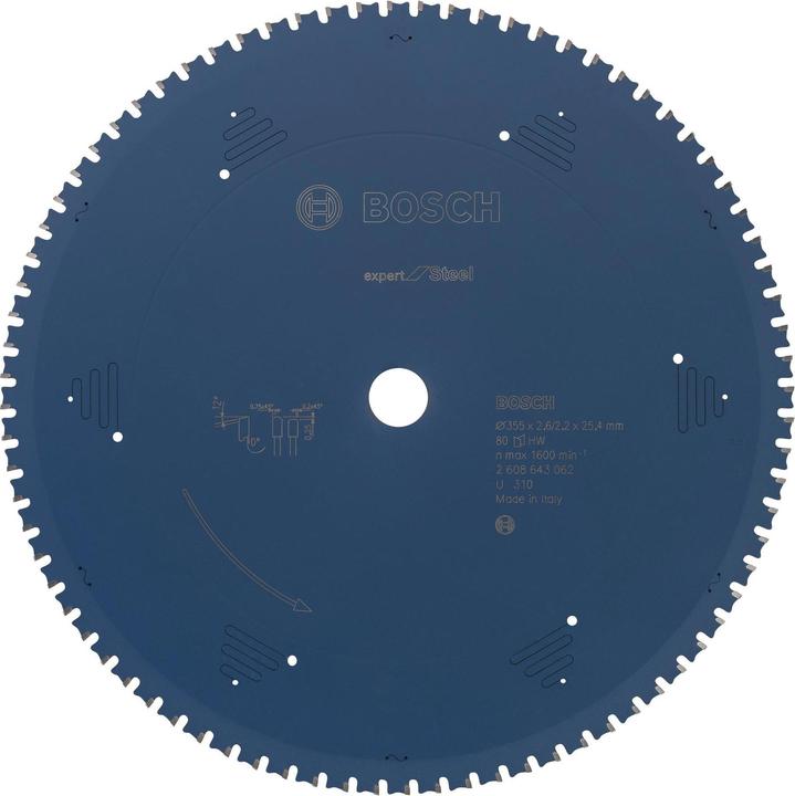 Produktbild Bosch Professional Zubehör Kreissägeblatt Expert for Steel, 355 x 25,4 x 2,6 mm, 80