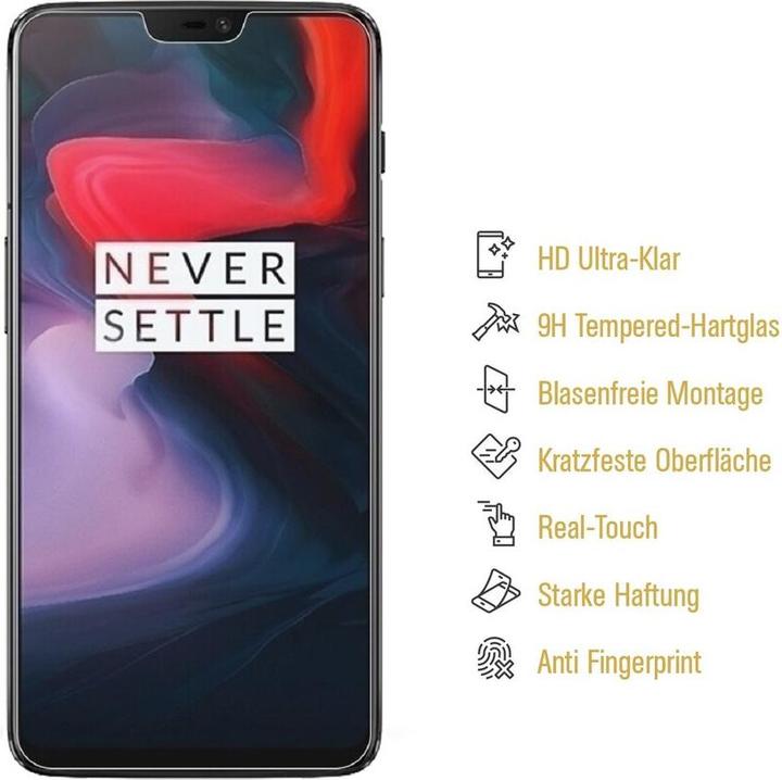 Produktbild Protectorking 1x 3D A++ echtes Tempered 9H Panzerhartglas KLAR (1 Stück, OnePlus 6)