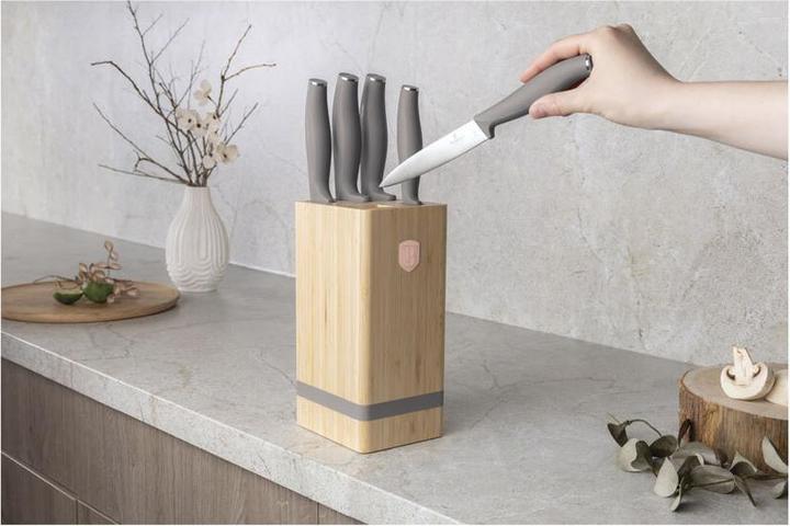 Actual product image BerlingerHaus Haus 6-teiliges Messerset mit Messerblock, Taupe Collection