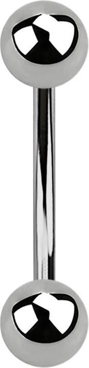 Produktbild Star Piercing Micro Banane silber Innengewinde mit zwei Kugeln silber (Titan G23, ohne Messing)