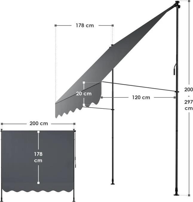 Produktbild Juskys Klemmmarkise Kapstadt (2 m)