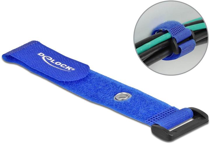 Immagine prodotto Delock Fascetta in velcro con anello e occhiello di fissaggio L 190 x L 25 mm blu 5 pz. (Fascette in velcro, 190 mm, 5 pz.)