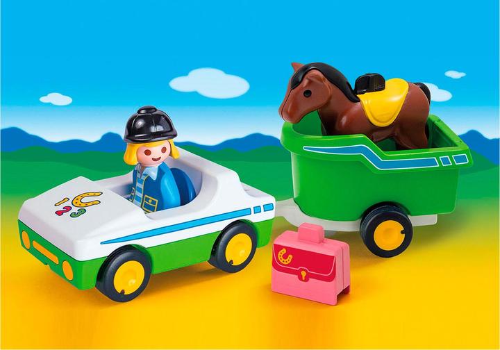 Produktbild Playmobil PKW mit Pferdeanhänger (70181, Playmobil 1.2.3)