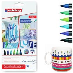 Immagine prodotto Edding Penne di porcellana Colori freddi Set di 6. (Multicolore, 4 mm, 6 x)
