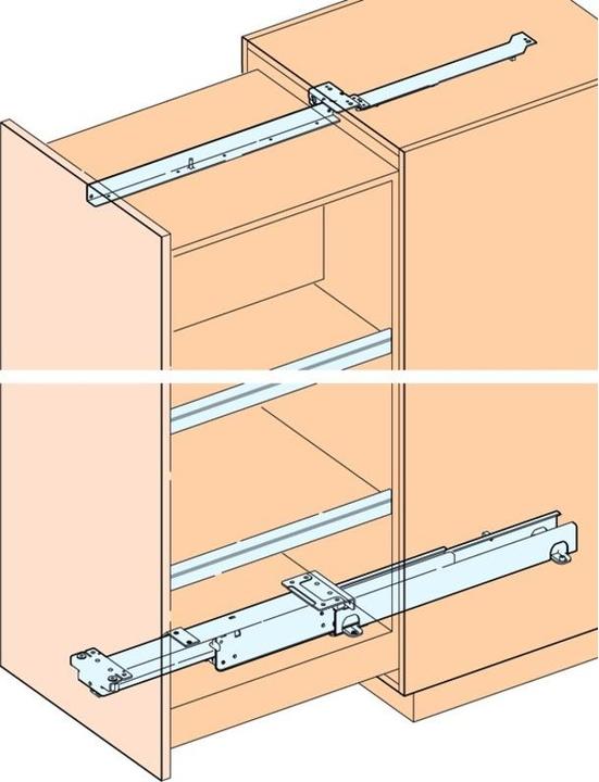 Immagine prodotto HAWA Guide a estrazione totale per mobili alti -FORTE per costruzioni in legno