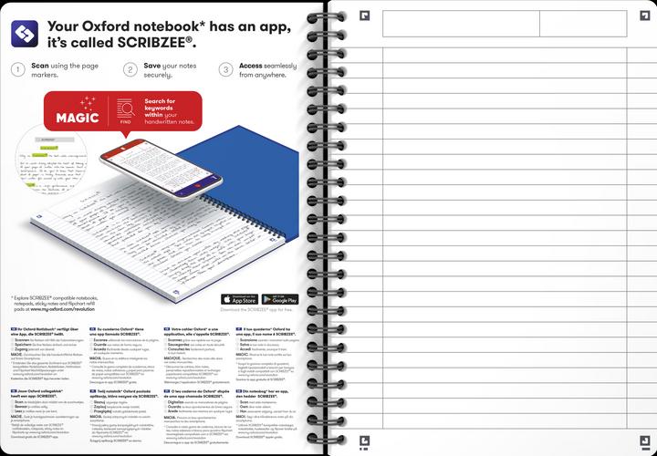 Image du produit Oxford Livre à spirale Smart Black (A5, Blanc, Couverture souple)