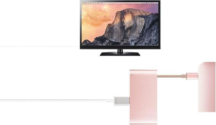 Produktbild Moshi USB-C Multiport Adapter Rose Gold (USB-C, 3 Ports)