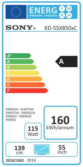 Energie-Label Sony Kd-55x8505c (55", LED, 4K)